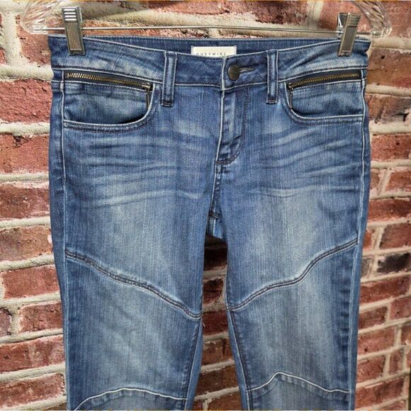 Greywire Grammercy MotoβSkinny Jeans Size 26 Blue Zip Pocket Seamed Panel - Picture 6 of 7